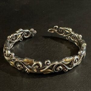 Barbara Bixby Sterling Silver and 18k Gold Vine Cuff Bracelet